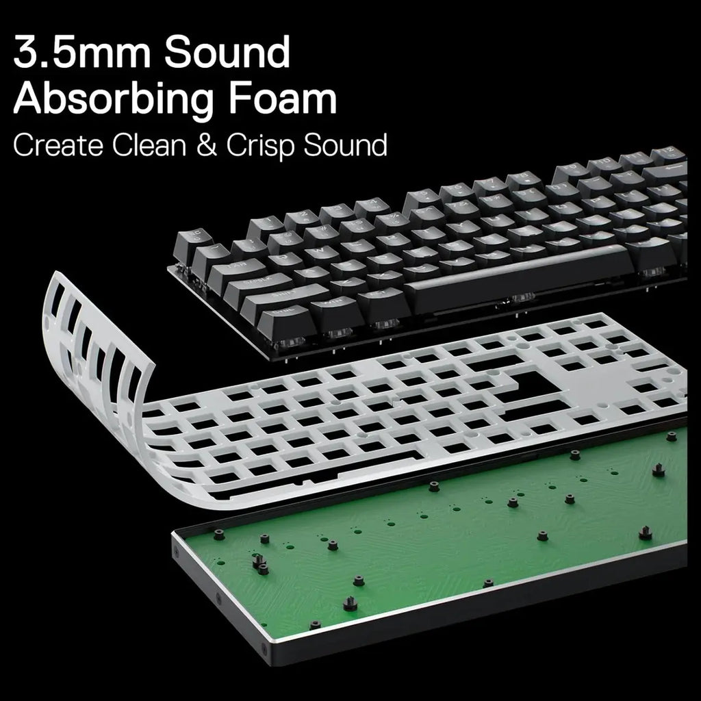 Redragon DHARMA TKL K660 RGB Wired Gaming Keyboard, 80% 87 Keys Mechanical Keyboard, Aluminum Base, Hot-Swap Socket, Noise Absorbing Foams, Quiet Linear Red Switch
