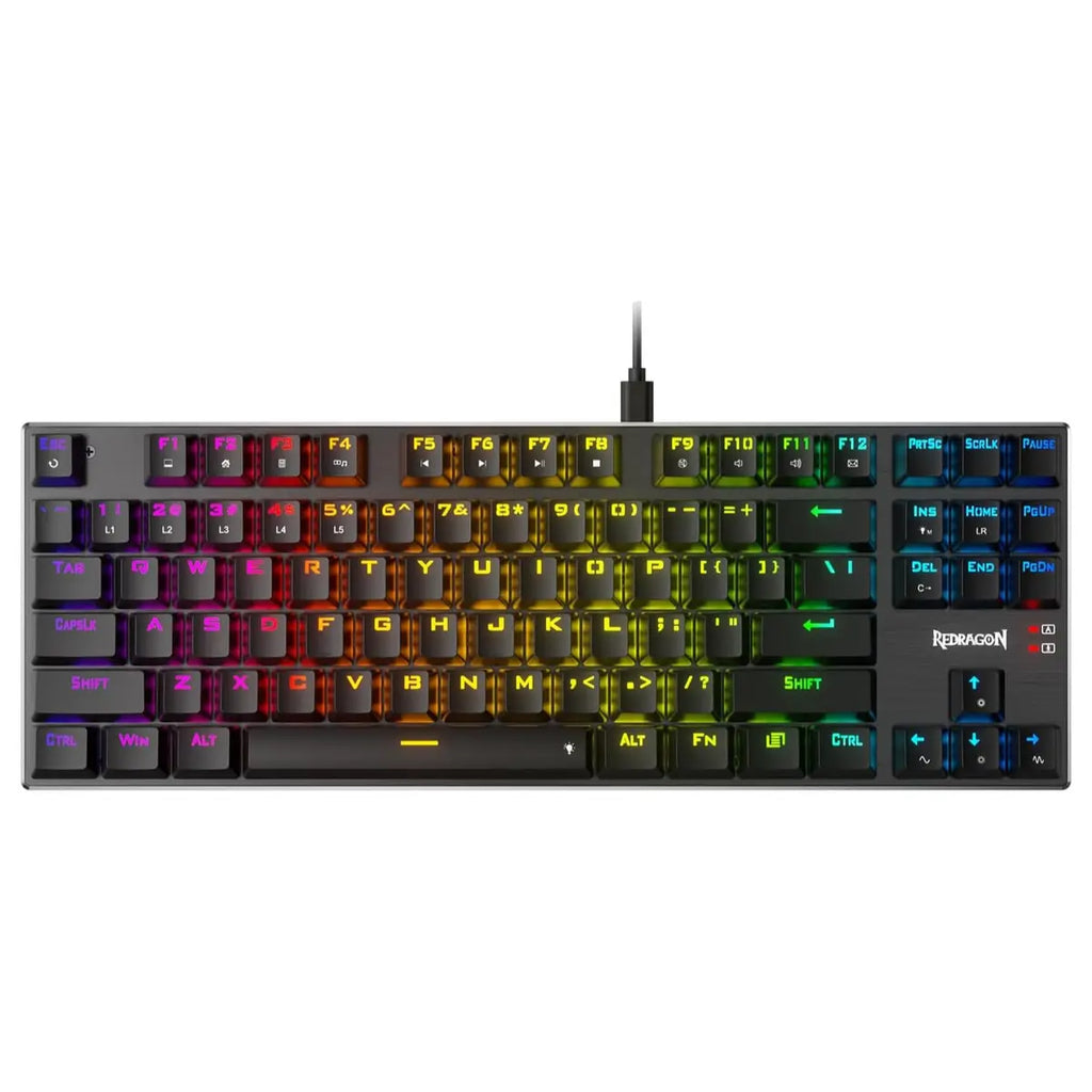 Redragon DHARMA TKL K660 RGB Wired Gaming Keyboard, 80% 87 Keys Mechanical Keyboard, Aluminum Base, Hot-Swap Socket, Noise Absorbing Foams, Quiet Linear Red Switch