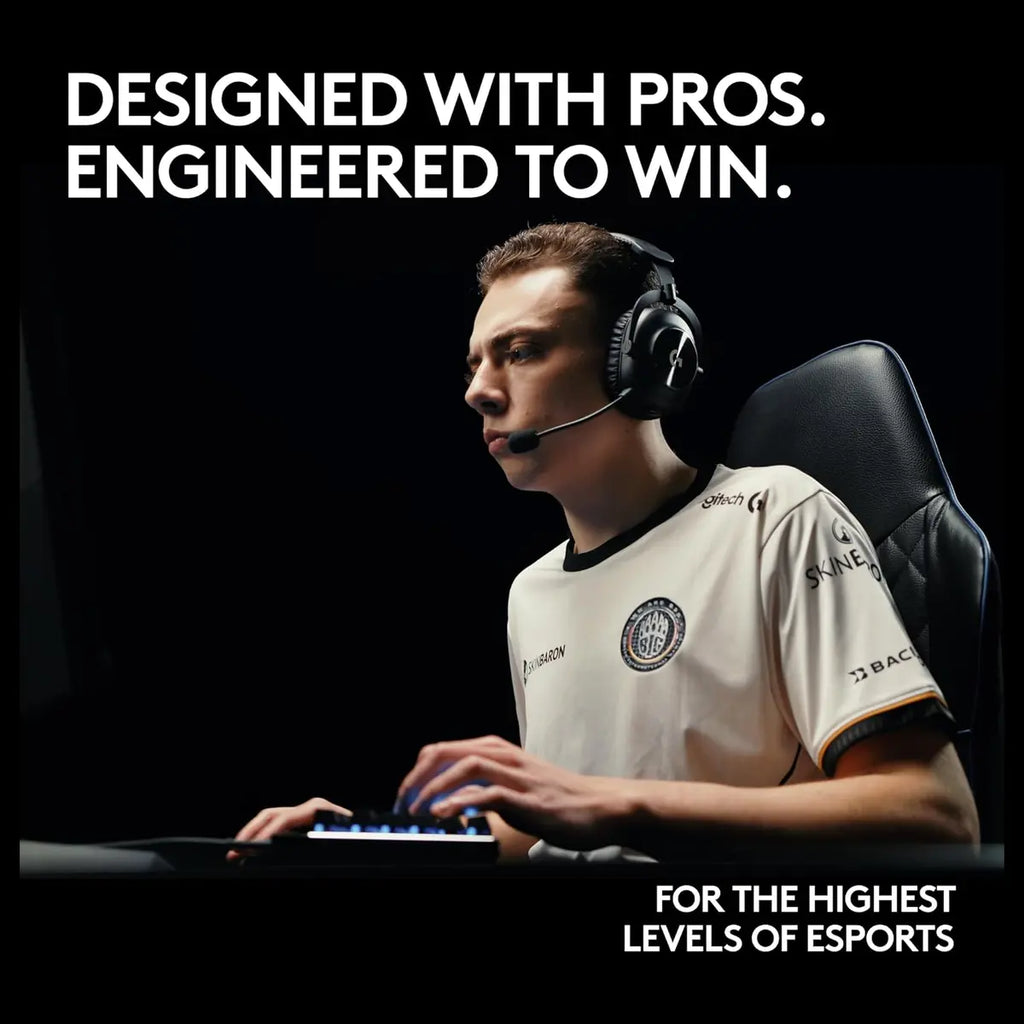 Logitech Pro X 2 Lightspeed Wireless Gaming Headset, 50mm Graphene Drivers, Blue VO!CE 6mm Detachable Boom Mic, 50-Hour Battery, 30m Wireless Range, Black