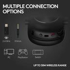 Logitech Pro X 2 Lightspeed Wireless Gaming Headset, 50mm Graphene Drivers, Blue VO!CE 6mm Detachable Boom Mic, 50-Hour Battery, 30m Wireless Range, Black