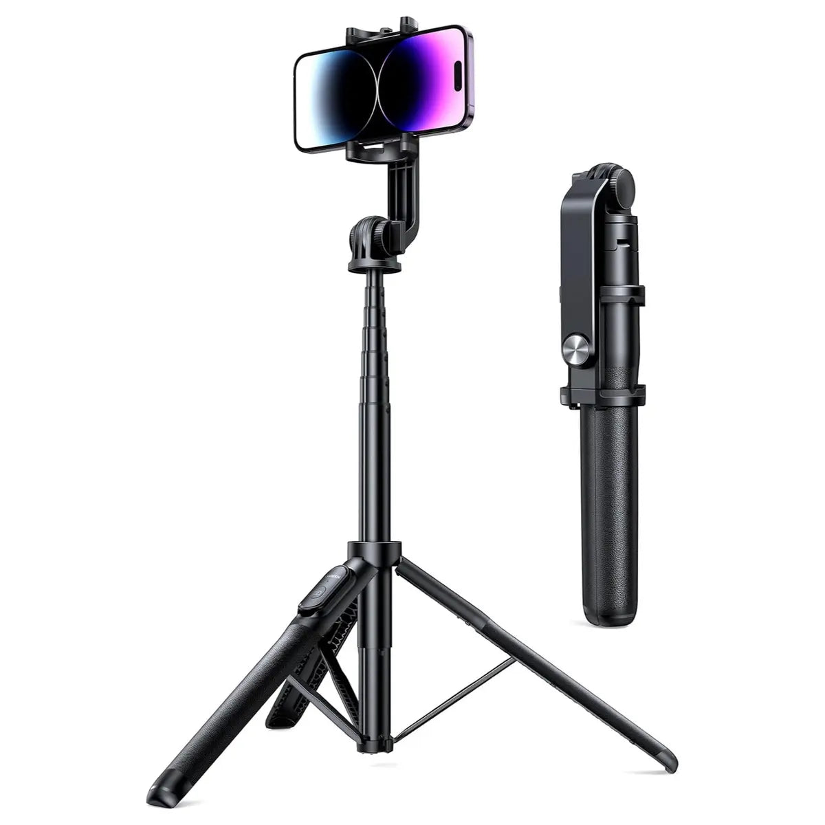 UGREEN Selfie Stick Tripod Stand with Bluetooth Remote, 12.5" to 63" Extendable, 360 Degree Rotating Clamp, Aluminum Alloy and ABS 15062