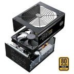 Cooler Master MWE Gold 1250 V2 ATX 3.1 Fully Modular Power Supply, 80 Plus Gold 1250W, PCIe 5.1 12VHPWR 90 Degree Connector, 140mm FDB Fan, MPE-C501-AFCAG-3EEU