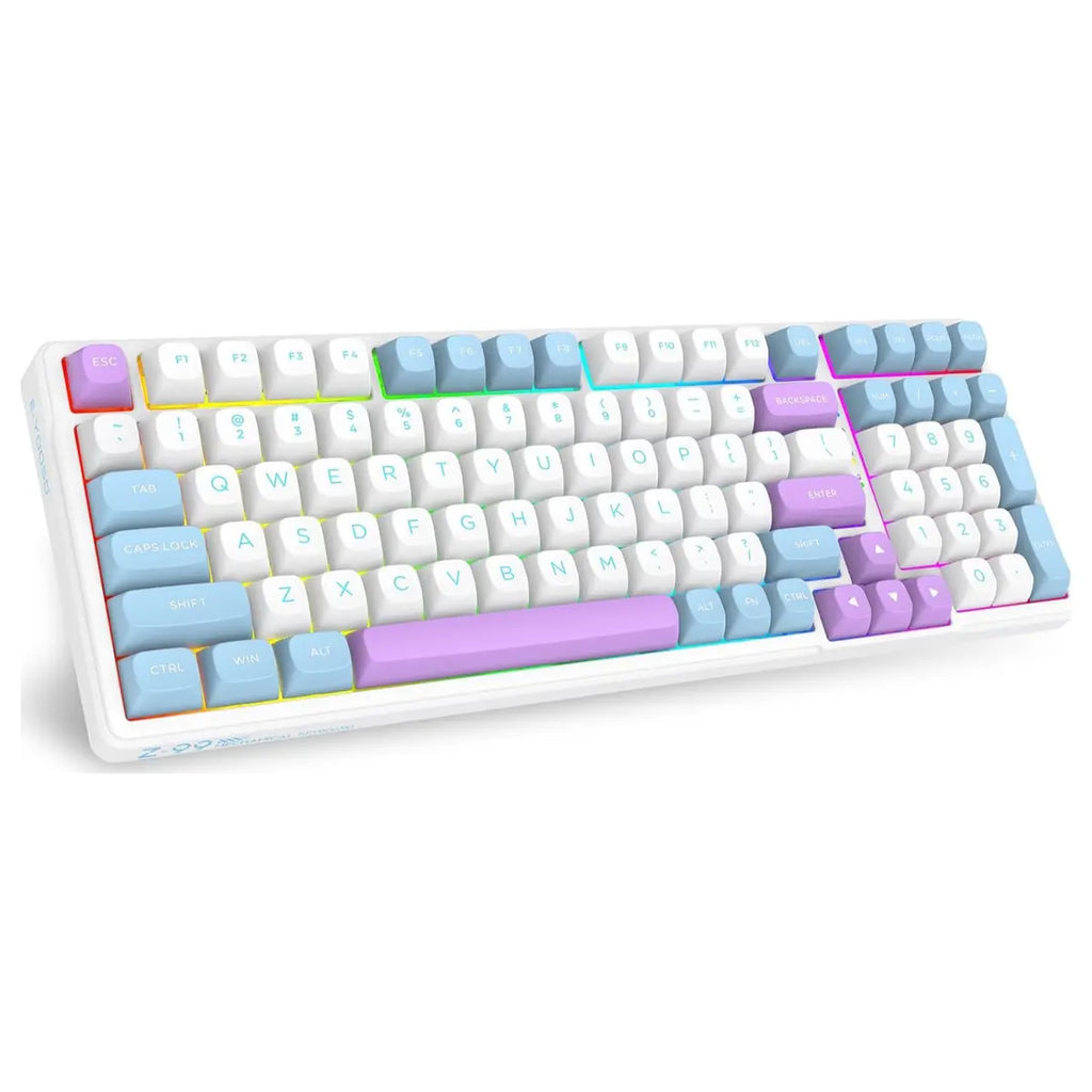 E-YOOSO Z-99 Wireless Bluetooth Mechanical Keyboard, 99 Keys, Tri-Mode Bluetooth 5.0 2.4GHz And USB Wired, Hot-Swappable, Gasket Structure With Sound Dampening Foam, RGB Backlit