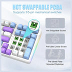 E-YOOSO Z-99 Wireless Bluetooth Mechanical Keyboard, 99 Keys, Tri-Mode Bluetooth 5.0 2.4GHz And USB Wired, Hot-Swappable, Gasket Structure With Sound Dampening Foam, RGB Backlit