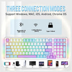 E-YOOSO Z-99 Wireless Bluetooth Mechanical Keyboard, 99 Keys, Tri-Mode Bluetooth 5.0 2.4GHz And USB Wired, Hot-Swappable, Gasket Structure With Sound Dampening Foam, RGB Backlit