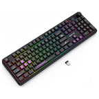 Redragon Volcano RM104 PRO Keyboard, 104-Key Full-Size Membrane, 2.4G Wireless Bluetooth and USB-C Wired, 26-Key Anti-Ghosting, RGB Backlight, K526BP-PRO Black