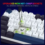 Redragon FAYE 99 Pro K744 ARGB Wireless Tri-Mode Gaming Keyboard, 99-Key 95% PBT Mechanical Keyboard, Hot-Swap Socket, Mint Mambo Switch, White and Black