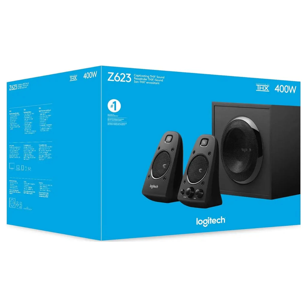 Logitech Z623 THX 2.1 Speaker System with Subwoofer, THX Certified Audio, 400 Watts Peak Power, Deep Bass, Multi Device, 3.5mm and RCA Inputs, Easy Controls