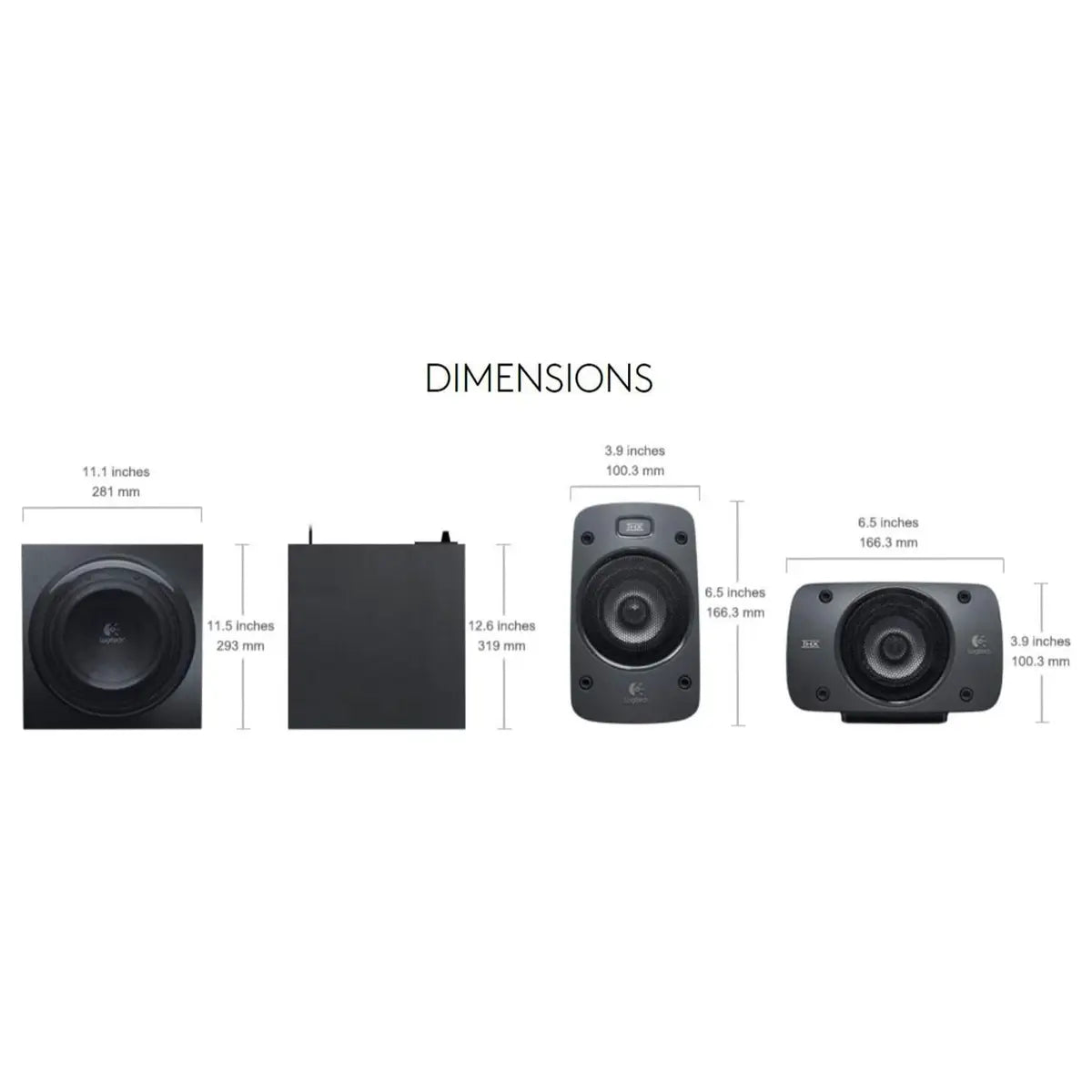 Logitech Z906 5.1 Surround Sound Speaker System, THX Certified, Dolby Digital And DTS Digital Certified, 500 Watts Continuous Power, Black