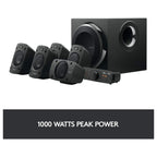 Logitech Z906 5.1 Surround Sound Speaker System, THX Certified, Dolby Digital And DTS Digital Certified, 500 Watts Continuous Power, Black