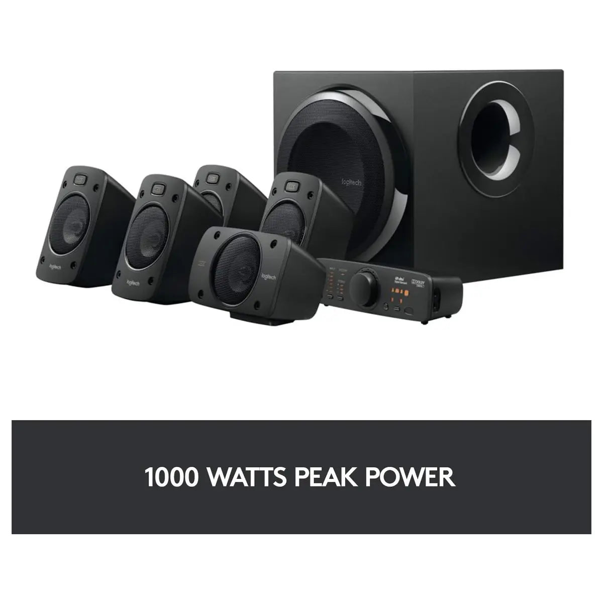 Logitech Z906 5.1 Surround Sound Speaker System, THX Certified, Dolby Digital And DTS Digital Certified, 500 Watts Continuous Power, Black