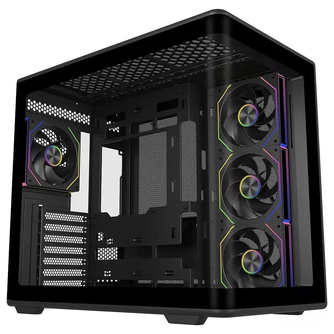 Cooler Master Elite 600 ATX Tempered Glass ARGB Type-C Mid Tower Case, 4x Pre-Installed ARGB Fans, Up To 425mm GPU, Up To 360mm Radiator, Black, E600-KGNN-S01