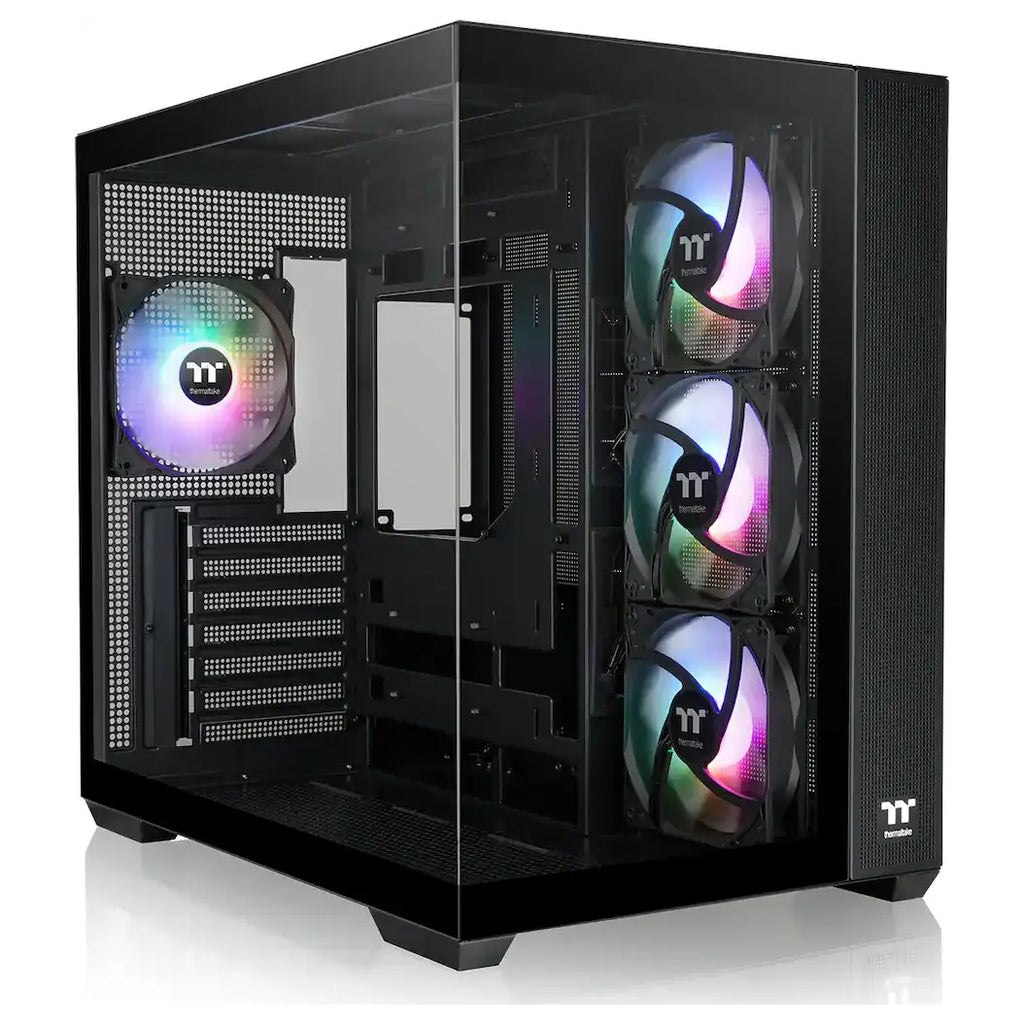 Thermaltake View 380 TG ARGB Mid Tower ATX PC Case, Dual Tempered Glass, 4x120mm ARGB Fans Included, Hidden-Connector Motherboard Support, USB 3.2 Gen 2 Type-C, Black, CA-1Z2-00M1WN-00