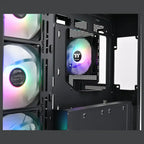 Thermaltake View 380 TG ARGB Mid Tower ATX PC Case, Dual Tempered Glass, 4x120mm ARGB Fans Included, Hidden-Connector Motherboard Support, USB 3.2 Gen 2 Type-C, Black, CA-1Z2-00M1WN-00