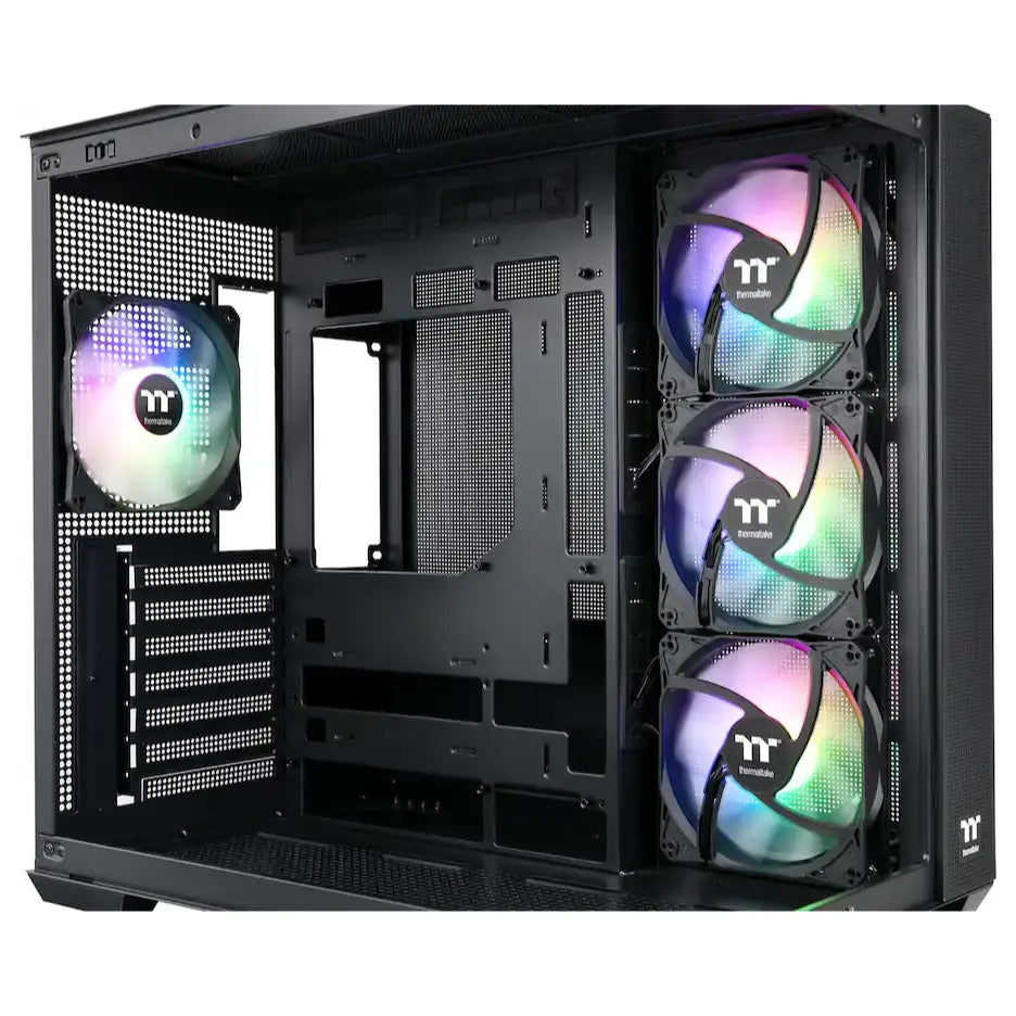 Thermaltake View 380 TG ARGB Mid Tower ATX PC Case, Dual Tempered Glass, 4x120mm ARGB Fans Included, Hidden-Connector Motherboard Support, USB 3.2 Gen 2 Type-C, Black, CA-1Z2-00M1WN-00