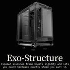 Cooler Master MasterFrame 500 Mesh ARGB ATX Mid-Tower PC Case, Premium Aluminum Chassis, Dual 200mm ARGB Intake Fans, Modular Open-Frame, 360mm Radiator Support, USB-C, Black, MF500M-KHNN-S01