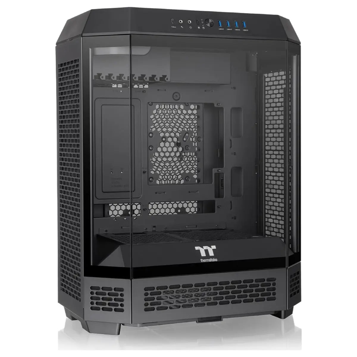 Thermaltake Tower 600 Mid Tower ATX Case, 3 Tempered Glass Panels, Hidden-Connector Motherboard Support, Rotational PCIe Slots, Black, CA-1Z1-00M1WN-00