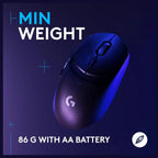 Logitech G309 LIGHTSPEED Wireless Gaming Mouse, HERO 25K Sensor, LIGHTFORCE Hybrid Switches, 300+ Hour Battery Life With AA Battery, 6 Programmable Buttons, PC and Mac, Black, 910-007200