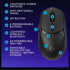Logitech G309 LIGHTSPEED Wireless Gaming Mouse, HERO 25K Sensor, LIGHTFORCE Hybrid Switches, 300+ Hour Battery Life With AA Battery, 6 Programmable Buttons, PC and Mac, Black, 910-007200