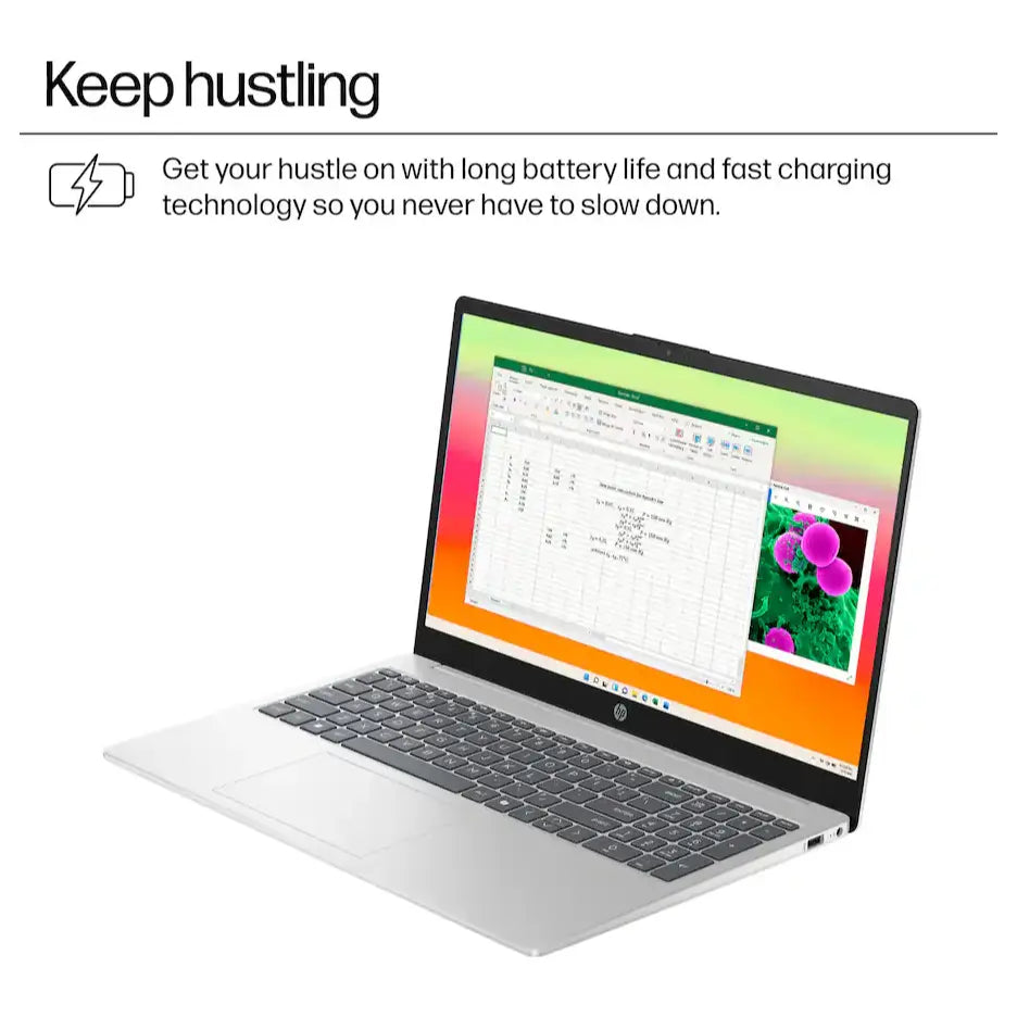 HP 15-FC0146DX Touchscreen Laptop, AMD Ryzen 5 7520U, AMD Radeon Graphics, 8GB LPDDR5 RAM, 512GB SSD, 15.6" FHD IPS Touch, Windows 11 Home, Natural Silver