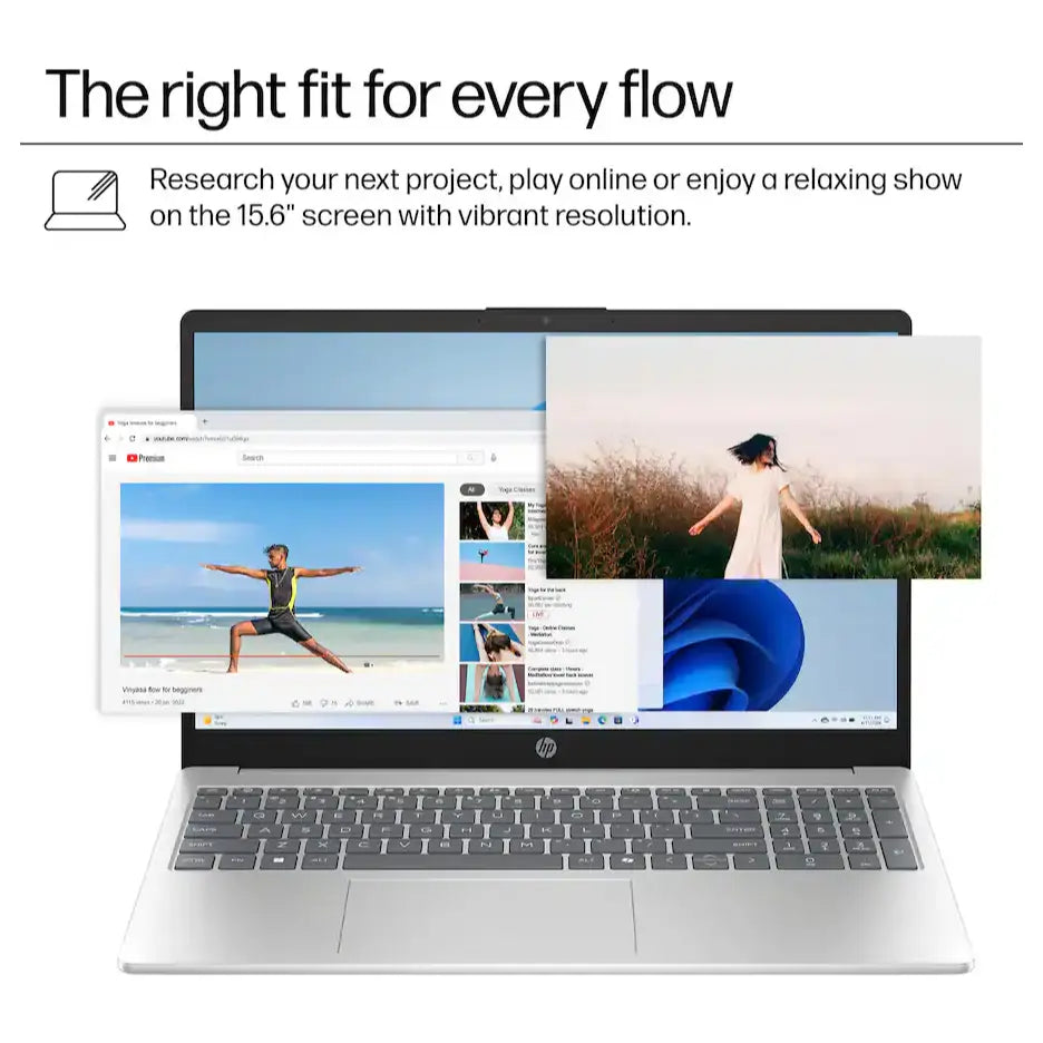 HP 15-FC0146DX Touchscreen Laptop, AMD Ryzen 5 7520U, AMD Radeon Graphics, 8GB LPDDR5 RAM, 512GB SSD, 15.6" FHD IPS Touch, Windows 11 Home, Natural Silver