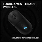 Logitech G PRO 2 LIGHTSPEED Wireless Gaming Mouse, Ambidextrous, HERO 2 44K DPI Sensor, LIGHTFORCE Switches, 95-Hour Battery Life, USB-C Charging, 8 Buttons, 910-007297