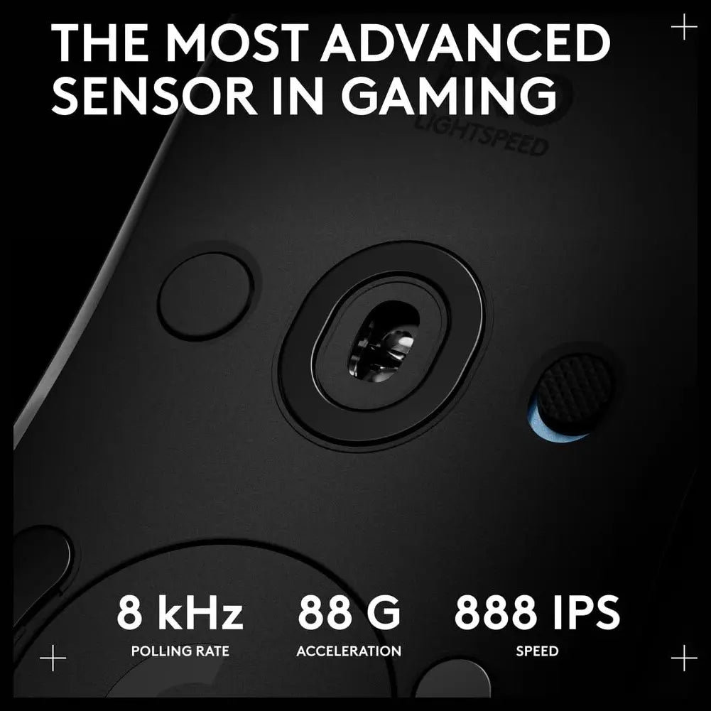 Logitech G PRO 2 LIGHTSPEED Wireless Gaming Mouse, Ambidextrous, HERO 2 44K DPI Sensor, LIGHTFORCE Switches, 95-Hour Battery Life, USB-C Charging, 8 Buttons, 910-007297