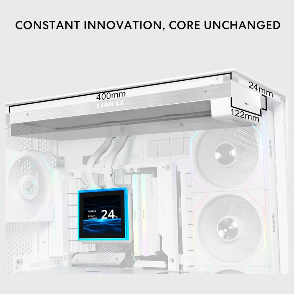 Lian Li HydroShift II LCD-S 360 CL CPU Cooler, 360mm AIO, 3.4 Inch IPS LCD 480x480 60Hz 500 Nits, 3x 120mm RGB Fans 2100RPM 72.7 CFM, Intel LGA1851 and LGA1700 AMD AM5 and AM4, White HS2LCDS36CW