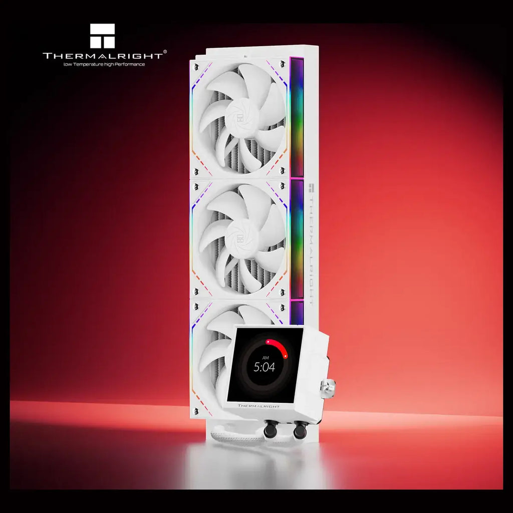 Thermalright Peerless Vision 360 ARGB CPU Liquid Cooler, 360mm Aluminum Radiator, 3.95" 480x480 LCD Square Screen, Wireless Splicing Fans, White