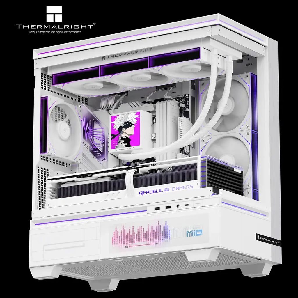 Thermalright Peerless Vision 360 ARGB CPU Liquid Cooler, 360mm Aluminum Radiator, 3.95" 480x480 LCD Square Screen, Wireless Splicing Fans, White