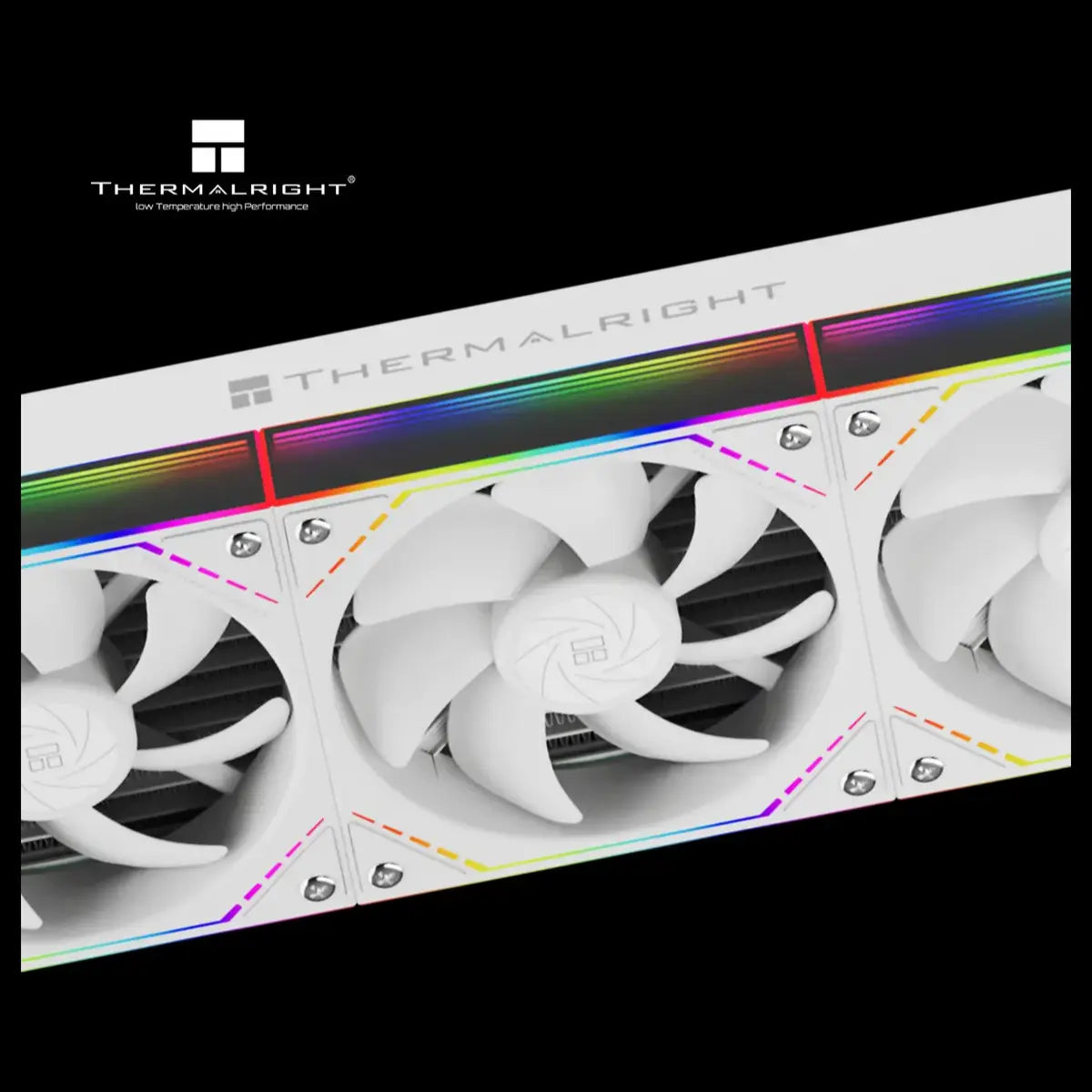 Thermalright Peerless Vision 360 ARGB CPU Liquid Cooler, 360mm Aluminum Radiator, 3.95" 480x480 LCD Square Screen, Wireless Splicing Fans, White