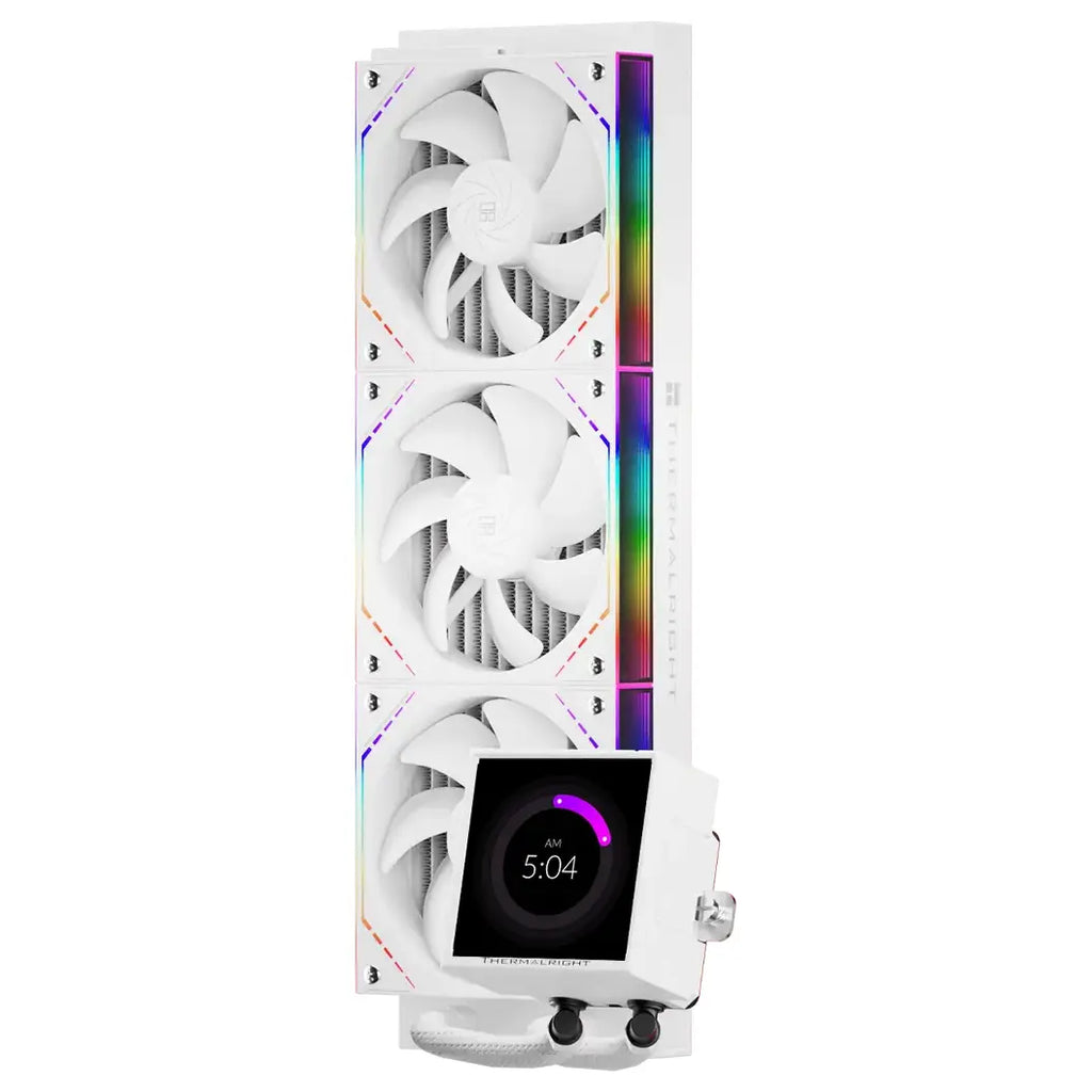 Thermalright Peerless Vision 360 ARGB CPU Liquid Cooler, 360mm Aluminum Radiator, 3.95" 480x480 LCD Square Screen, Wireless Splicing Fans, White