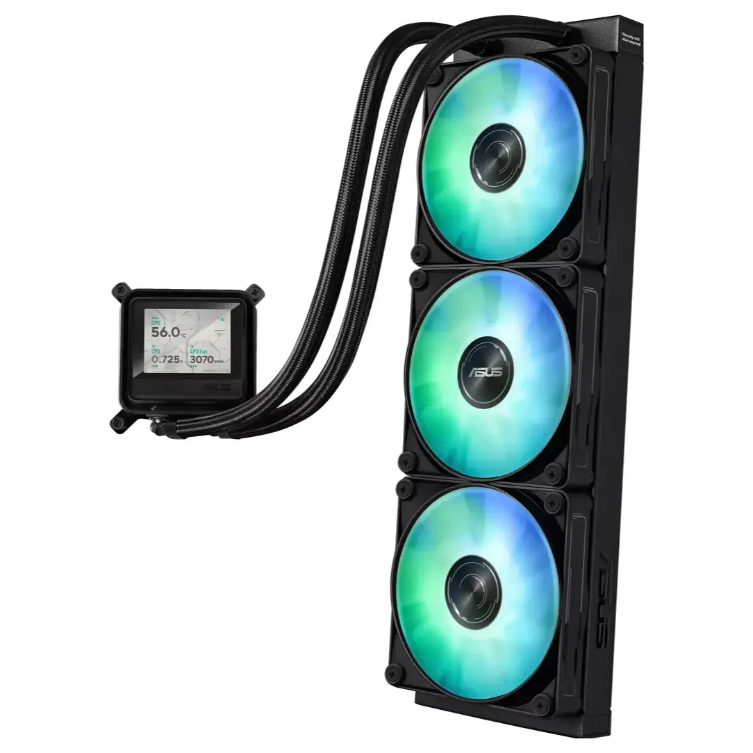 Asus AYW Gaming LC 360 ARGB LCD All-In-One CPU Liquid Cooler, 2.4" IPS LCD Screen, Pre-Installed ARGB Fans, Aura Lighting
