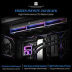 Thermalright Frozen Infinity 360 PC Liquid CPU Water Cooler, Triple PWM Fans 2000RPM, Desktop CPU AIO Cooler for AM4 and AM5 and Intel LGA1150/1151/1200/2011/1700/1851, Infinity Mirror, Black
