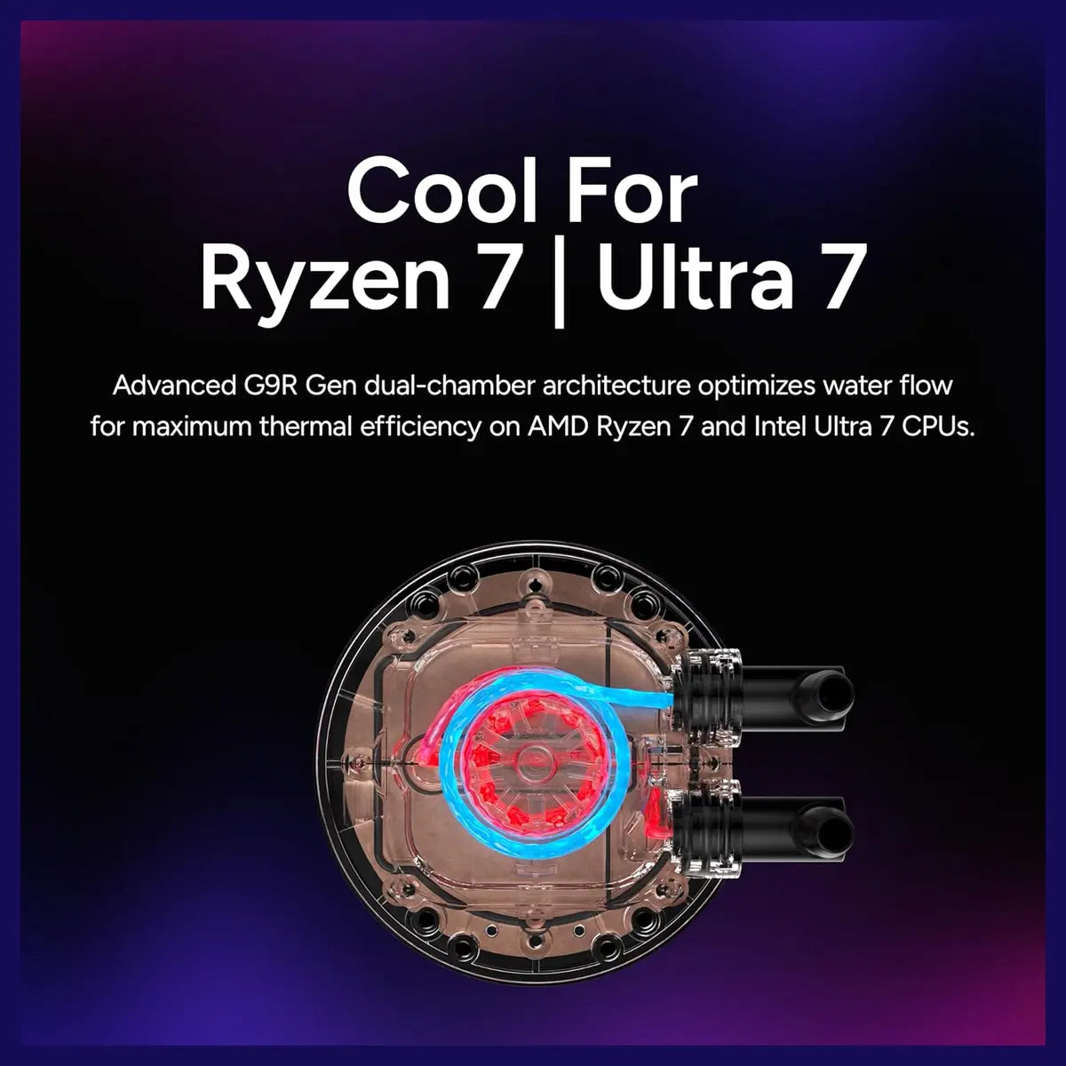 Cooler Master 240 Core II AIO CPU Liquid Cooler, Dual Chamber G9R Pump, Infinity Mirror ARGB, 240mm Radiator, 120mm PWM Fan, 400mm Tubing, White, MLW-D24M-A18PA-RW