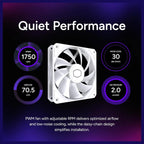 Cooler Master 240 Core II AIO CPU Liquid Cooler, Dual Chamber G9R Pump, Infinity Mirror ARGB, 240mm Radiator, 120mm PWM Fan, 400mm Tubing, White, MLW-D24M-A18PA-RW