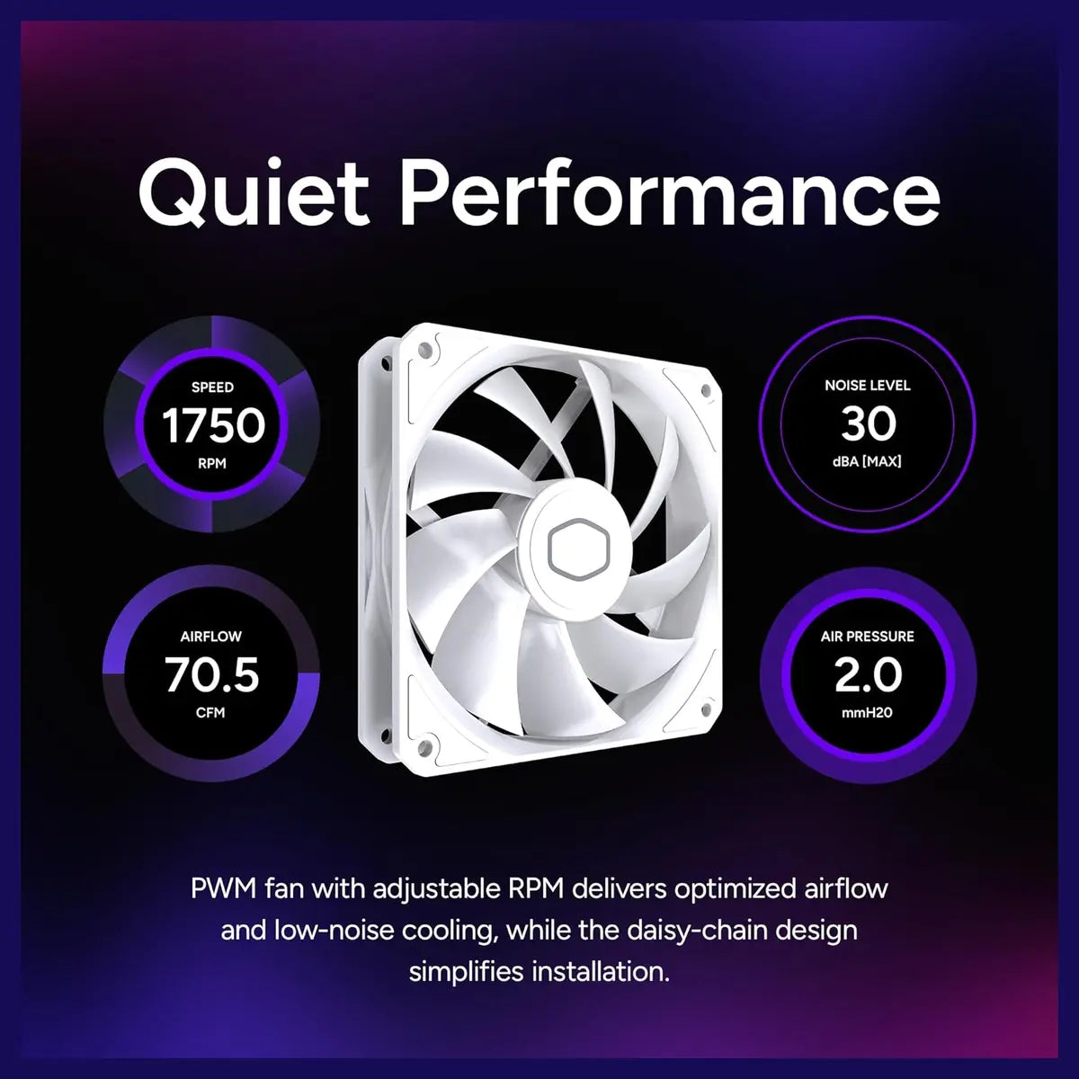 Cooler Master 240 Core II AIO CPU Liquid Cooler, Dual Chamber G9R Pump, Infinity Mirror ARGB, 240mm Radiator, 120mm PWM Fan, 400mm Tubing, White, MLW-D24M-A18PA-RW