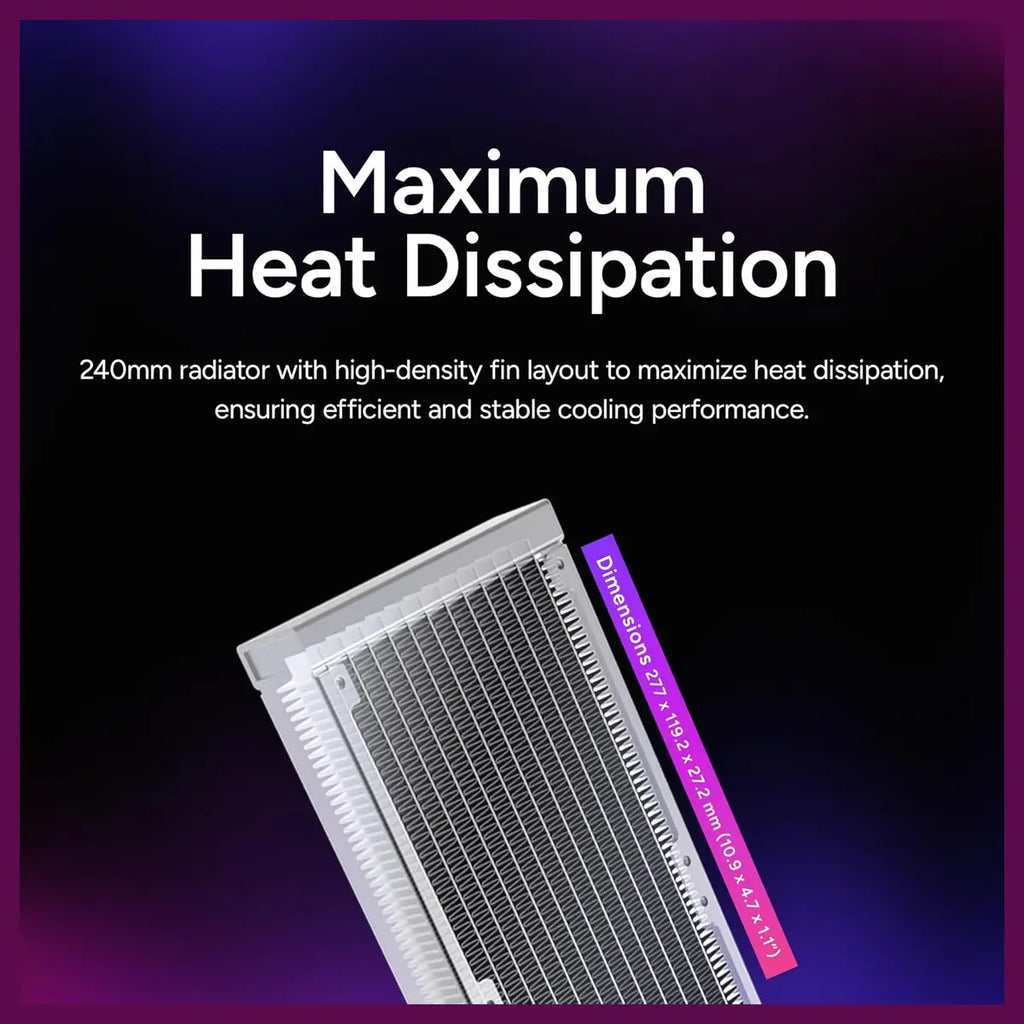 Cooler Master 240 Core II AIO CPU Liquid Cooler, Dual Chamber G9R Pump, Infinity Mirror ARGB, 240mm Radiator, 120mm PWM Fan, 400mm Tubing, White, MLW-D24M-A18PA-RW