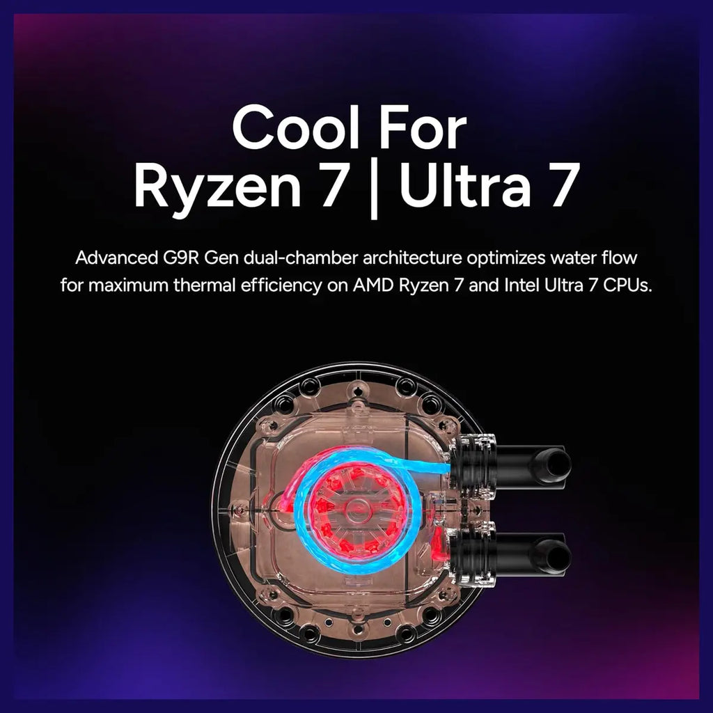 Cooler Master Core II 240 Liquid CPU AIO Cooler, 240mm Radiator, Dual ARGB PWM Fans 650 To 1,750, Infinity Mirror Dual-Chamber Pump, AMD AM5 and AM4 and Intel LGA 1851 and 1700, Black, MLW-D24M-A18PA-R1