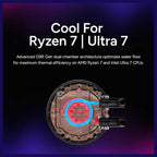 Cooler Master Core II 240 Liquid CPU AIO Cooler, 240mm Radiator, Dual ARGB PWM Fans 650 To 1,750, Infinity Mirror Dual-Chamber Pump, AMD AM5 and AM4 and Intel LGA 1851 and 1700, Black, MLW-D24M-A18PA-R1