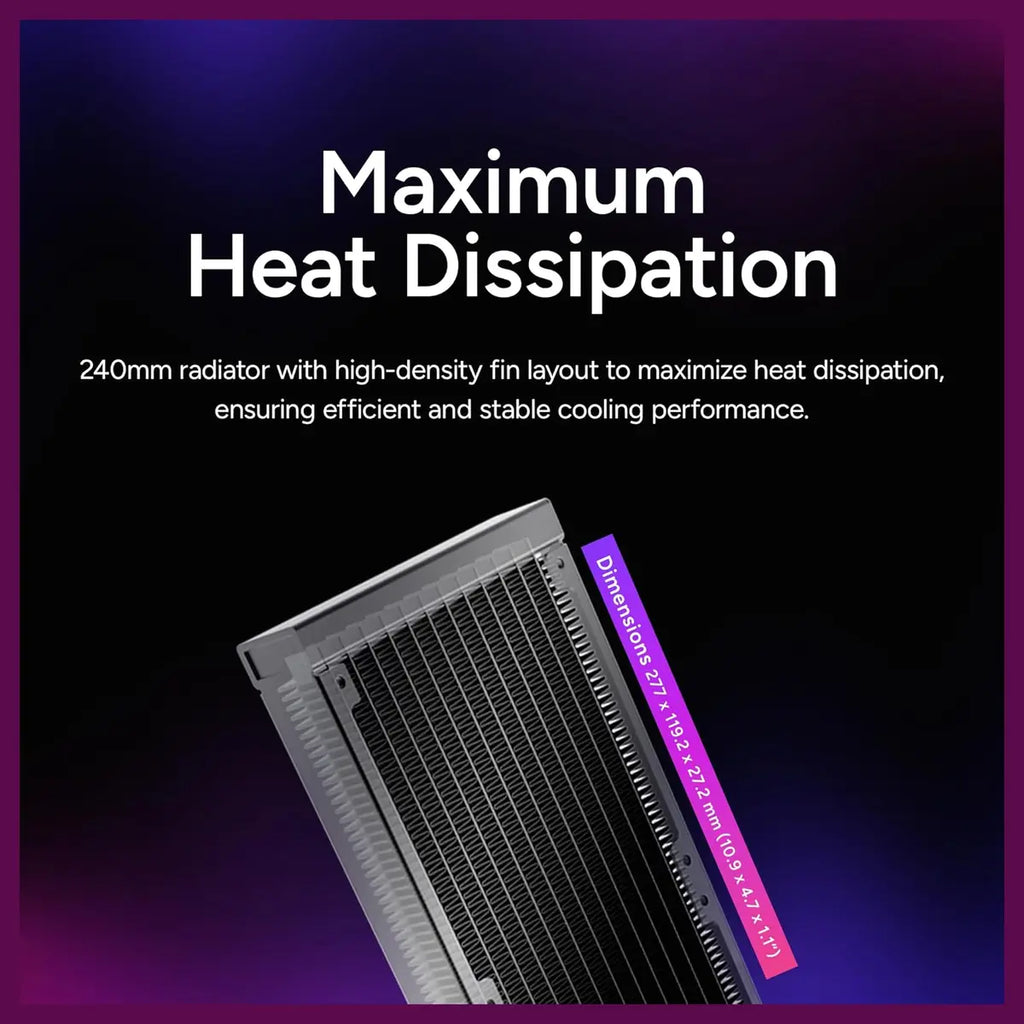 Cooler Master Core II 240 Liquid CPU AIO Cooler, 240mm Radiator, Dual ARGB PWM Fans 650 To 1,750, Infinity Mirror Dual-Chamber Pump, AMD AM5 and AM4 and Intel LGA 1851 and 1700, Black, MLW-D24M-A18PA-R1