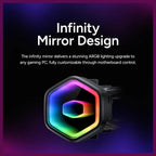 Cooler Master Core II 240 Liquid CPU AIO Cooler, 240mm Radiator, Dual ARGB PWM Fans 650 To 1,750, Infinity Mirror Dual-Chamber Pump, AMD AM5 and AM4 and Intel LGA 1851 and 1700, Black, MLW-D24M-A18PA-R1