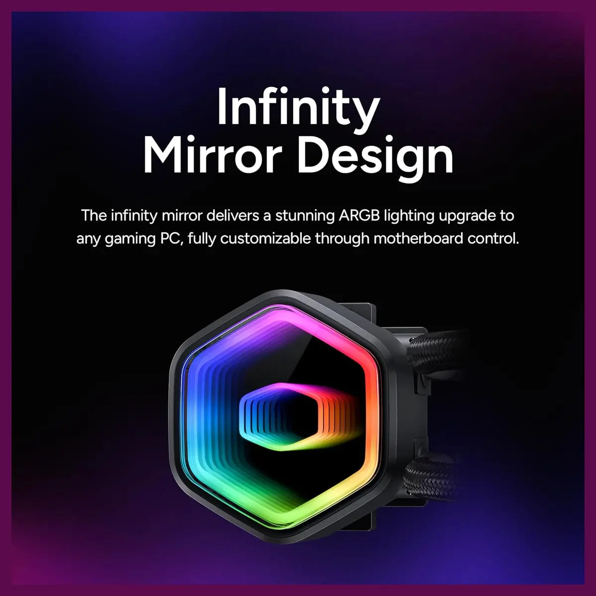 Cooler Master Core II 240 Liquid CPU AIO Cooler, 240mm Radiator, Dual ARGB PWM Fans 650 To 1,750, Infinity Mirror Dual-Chamber Pump, AMD AM5 and AM4 and Intel LGA 1851 and 1700, Black, MLW-D24M-A18PA-R1