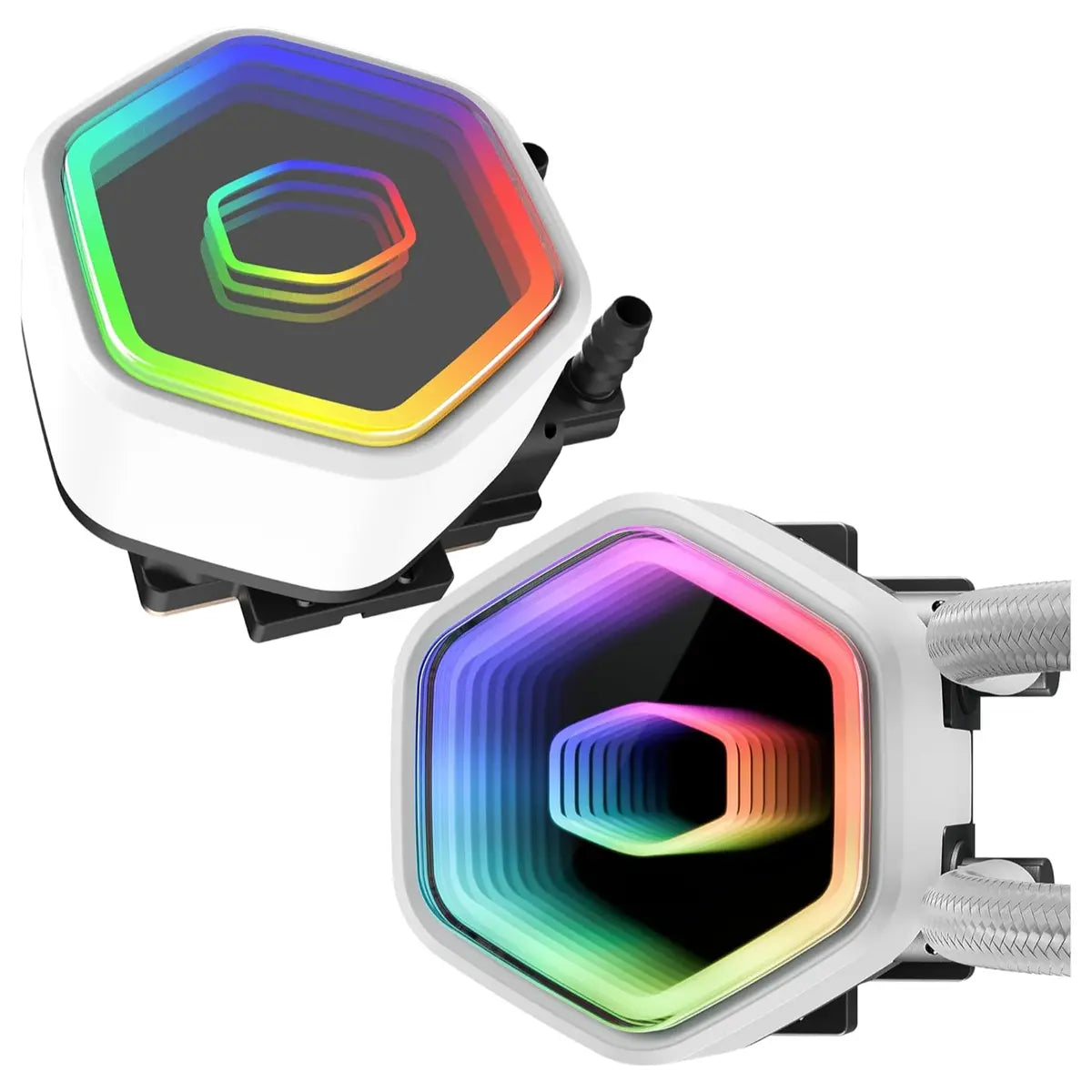 Cooler Master MasterLiquid Core II 360 Liquid CPU AIO Cooler, 360mm Radiator, 3X ARGB PWM Fans 650 To 1,750, Infinity Mirror Dual-Chamber Pump, AMD AM5/AM4 and Intel LGA 1851/1700, White, MLW-D36M-A18PA-RW