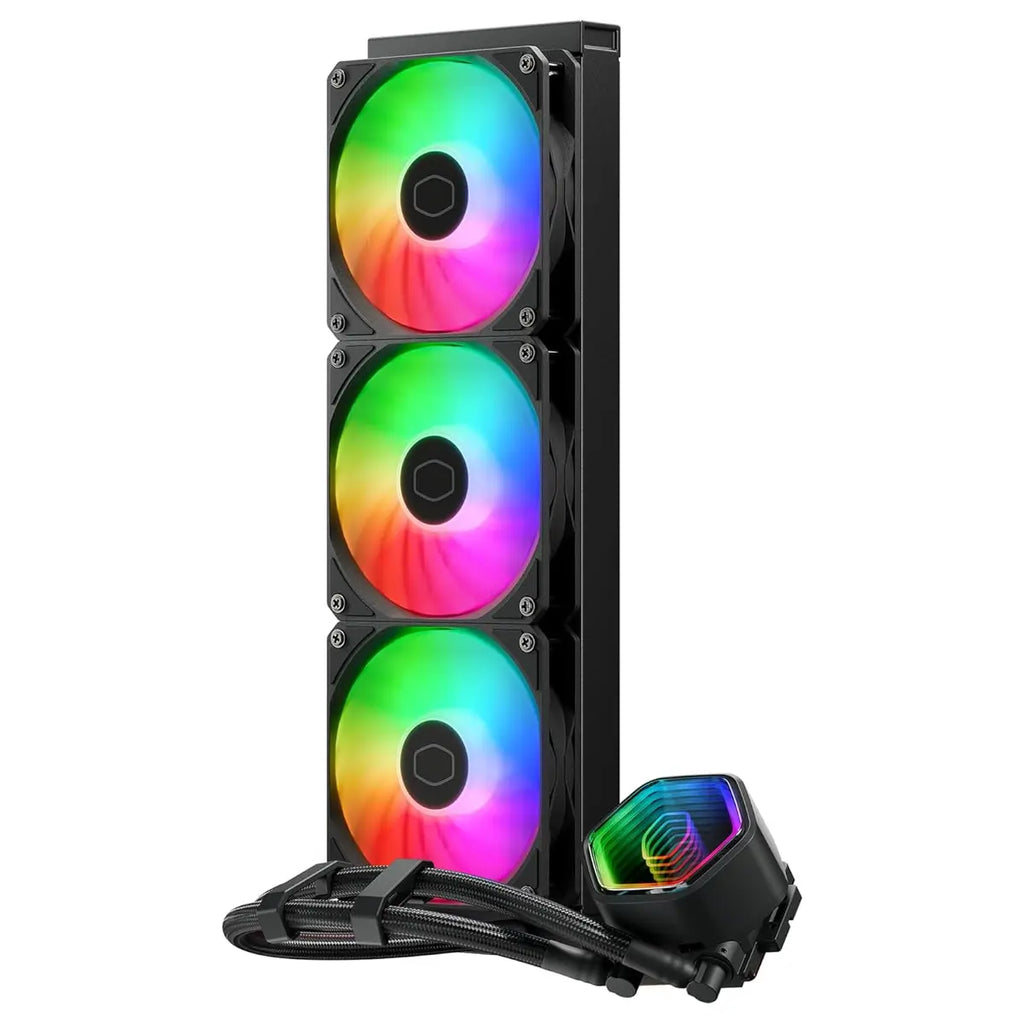 Cooler Master MasterLiquid Core II 360 Liquid CPU AIO Cooler, 360mm Radiator, 3X ARGB PWM Fans 650 To 1,750, Infinity Mirror Dual-Chamber Pump, AMD AM5 and AM4 and Intel LGA 1851 and 1700, Black, MLW-D36M-A18PA-R1