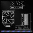 Cooler Master Hyper 212 Spectrum V3 ARGB CPU Air Cooler, 4 Copper Heat Pipes, 120mm PWM Fan 650 To 1,750RPM, AMD AM5 and AM4 and Intel LGA 1851 and 1700 and 1200, RR-S4NA-17PA-R1