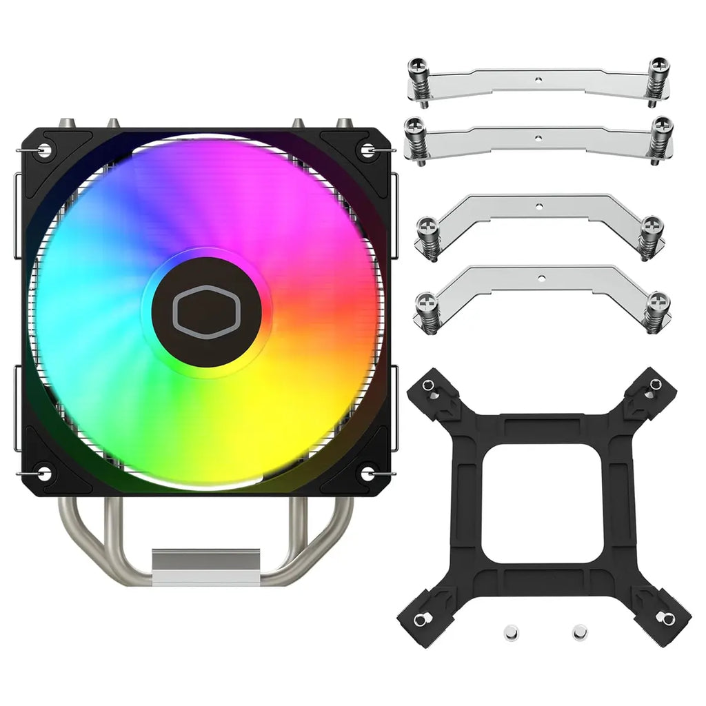 Cooler Master Hyper 212 Spectrum V3 ARGB CPU Air Cooler, 4 Copper Heat Pipes, 120mm PWM Fan 650 To 1,750RPM, AMD AM5 and AM4 and Intel LGA 1851 and 1700 and 1200, RR-S4NA-17PA-R1
