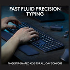 Logitech MX Keys S Wireless Keyboard, Low Profile, Quiet Typing, Programmable Keys, Backlighting, Bluetooth, USB-C Rechargeable, Graphite, 920-011563