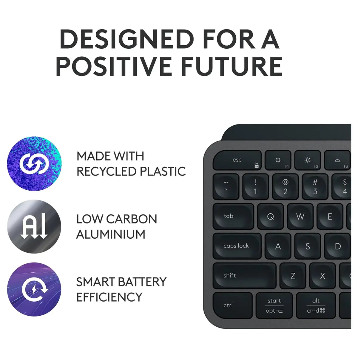 Logitech MX Keys S Wireless Keyboard, Low Profile, Quiet Typing, Programmable Keys, Backlighting, Bluetooth, USB-C Rechargeable, Graphite, 920-011563