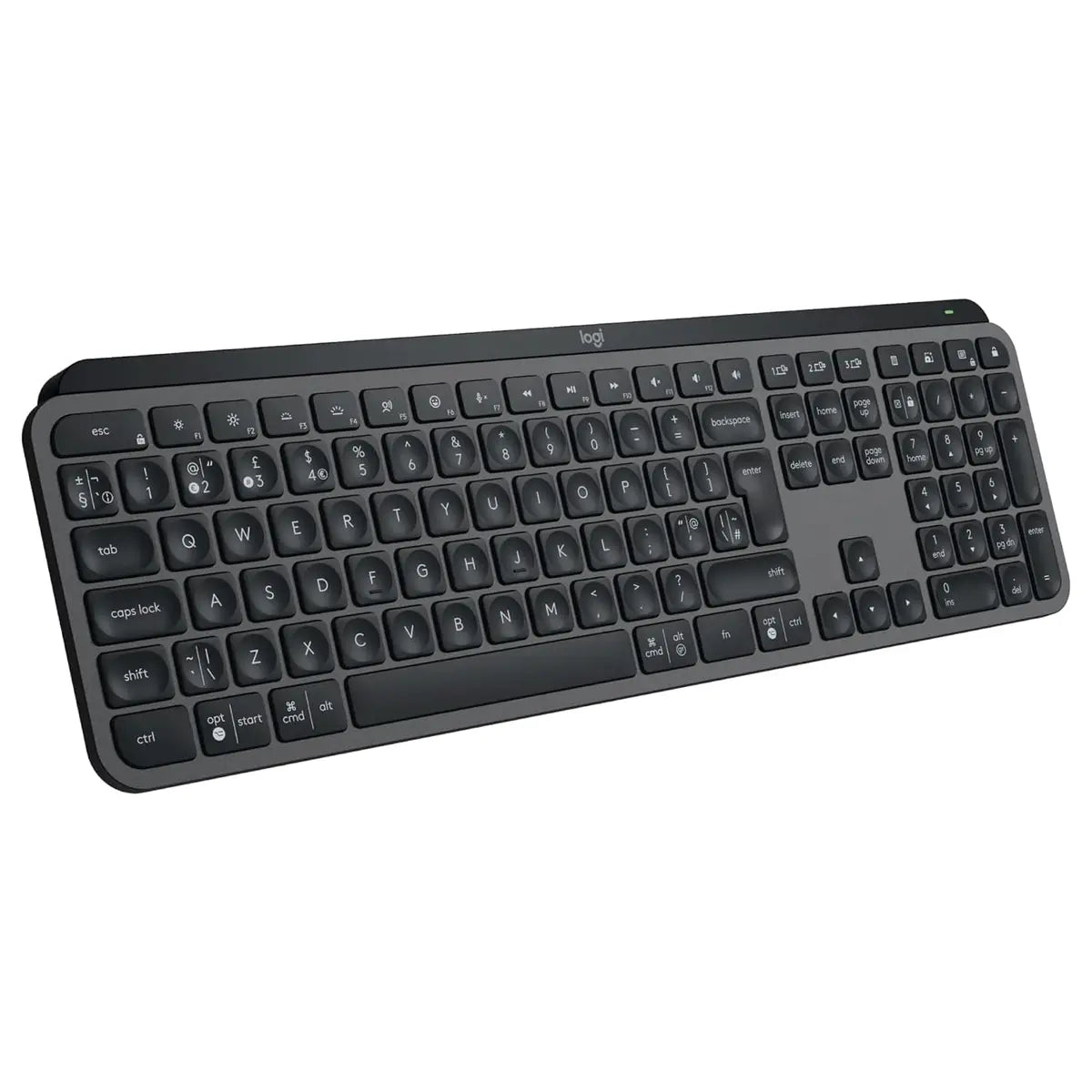 Logitech MX Keys S Wireless Keyboard, Low Profile, Quiet Typing, Programmable Keys, Backlighting, Bluetooth, USB-C Rechargeable, Graphite, 920-011563